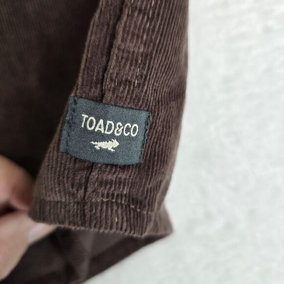 Toad&Co Shirt Mens Large Brown Cruiser Corduroy Long Sleeve Button Ridged Wales - Picture 6 of 15